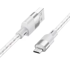 Кабель Hoco X99 Crystal junction silicone charging data cable Micro (1м) [Grey]